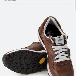 Men's Brown Leather Sneakers-Victory X Huckberry classic leather runner